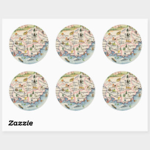 Sticker Rond Carte de la Provence France