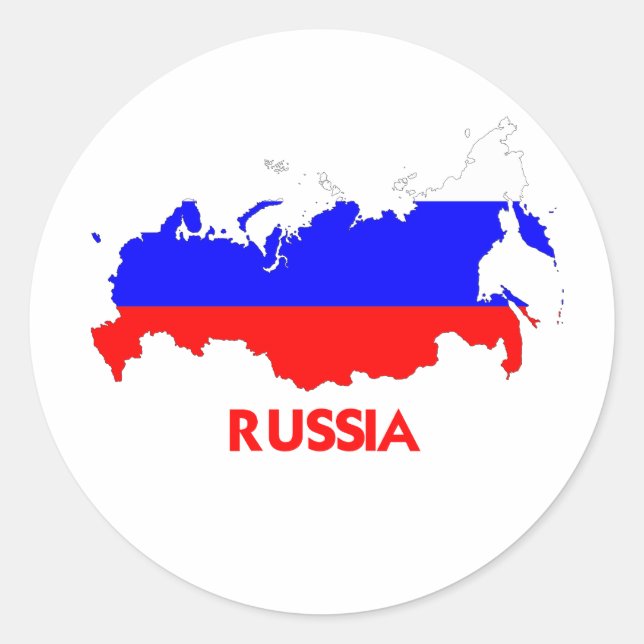STICKER ROND CARTE DE LA RUSSIE (Devant)