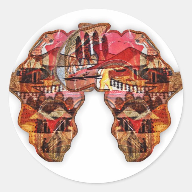 Sticker Rond Carte de l'Afrique : Célébrer la saison avec la cu (Devant)