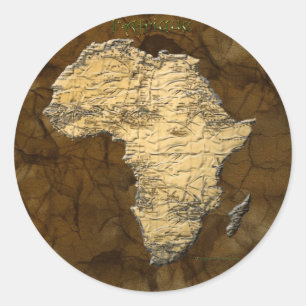Sticker Rond Carte de l'Afrique, le continent sombre