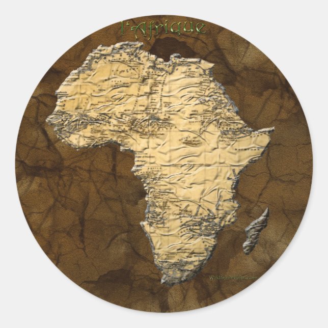 Sticker Rond Carte de l'Afrique, le continent sombre (Devant)