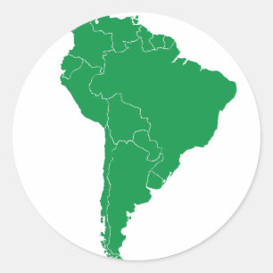 Sticker Rond Carte de l'Amérique du Sud