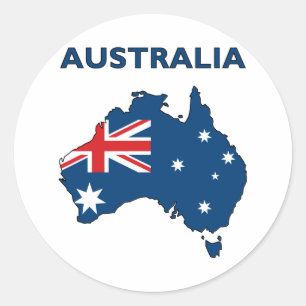 Sticker Rond Carte De L'Australie