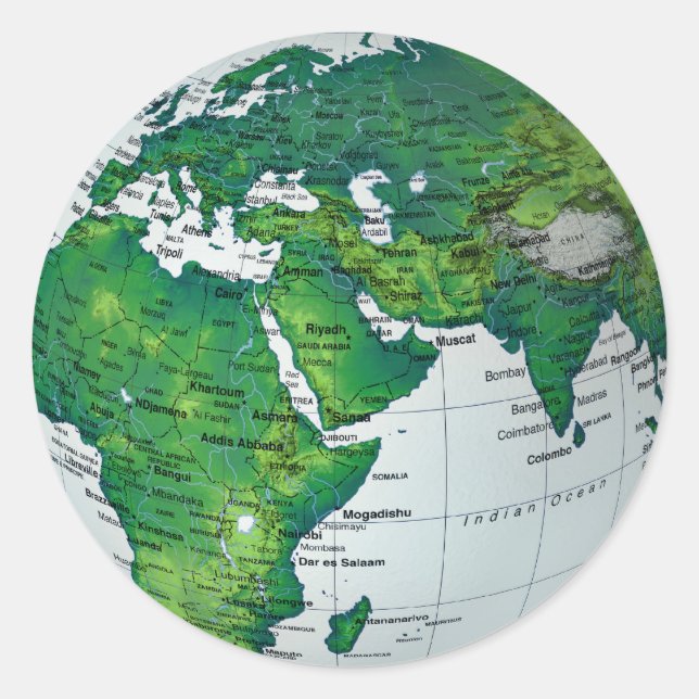 Sticker Rond Carte de l'Europe (Devant)