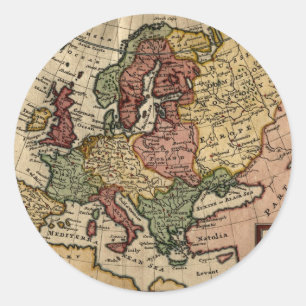 Sticker Rond Carte de l'Europe 1721