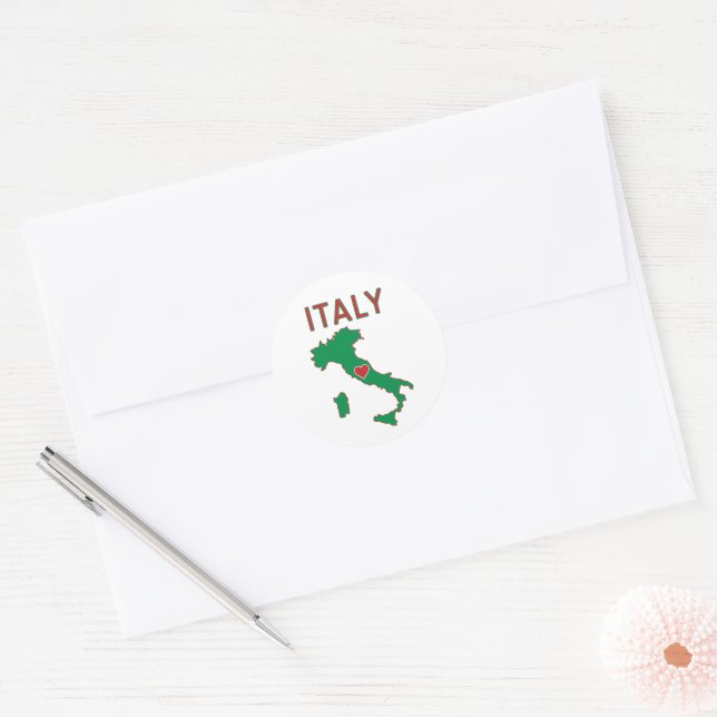 Sticker Rond Carte de l'Italie (Enveloppe)