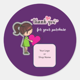 Sticker Rond Carte de remerciement personnalisée pour vos étiqu