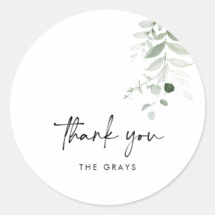 Sticker Rond CARTE DE REMERCIEMENTS photo du Mariage BUDGET