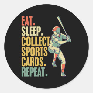Sticker Rond Carte de sport Collecte de baseball de baseball de
