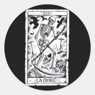 Sticker Rond Carte de tarot de Mort de La