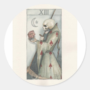 Sticker Rond carte de tarot de mort murphy dominic