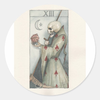 Sticker Rond carte de tarot de mort murphy dominic
