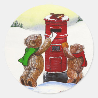 Sticker Rond Carte de Teddy Bear