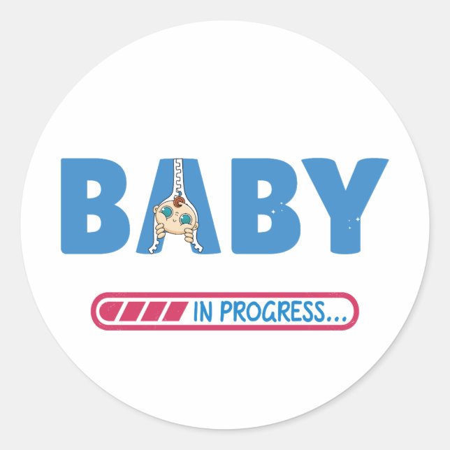 Sticker Rond Carte de visite bébé en cours (Devant)
