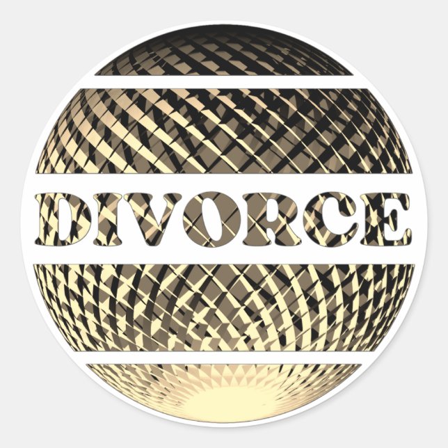 Sticker Rond Carte de voeux Divorce or platine (Devant)
