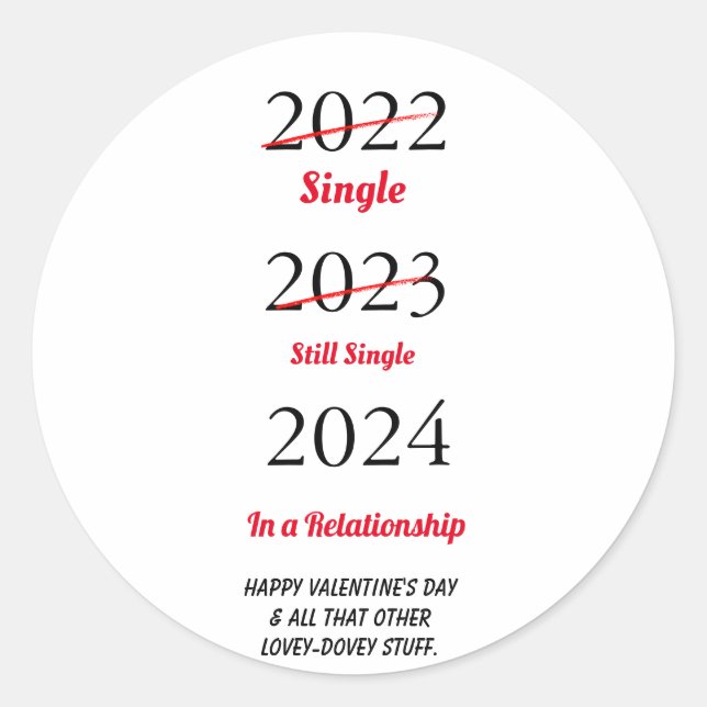 Sticker Rond Carte de vœux drôle de la Saint-Valentin (Devant)