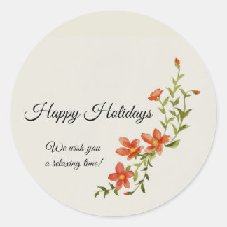 Sticker Rond Carte de voeux Plat Dormir