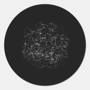 Sticker Rond Carte des constellations astronomiques Stars Galax