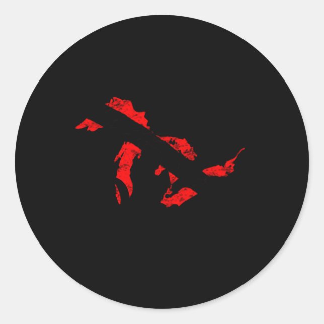 Sticker Rond Carte des Grands Lacs Diver Diver Drapeau Scuba Di (Devant)