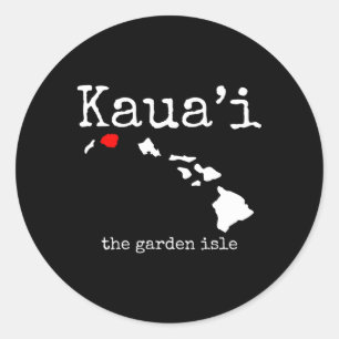 Sticker Rond Carte des îles Hawaii de Kauai