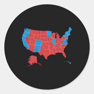 Sticker Rond Carte des résultats des élections de 2024 Victoire