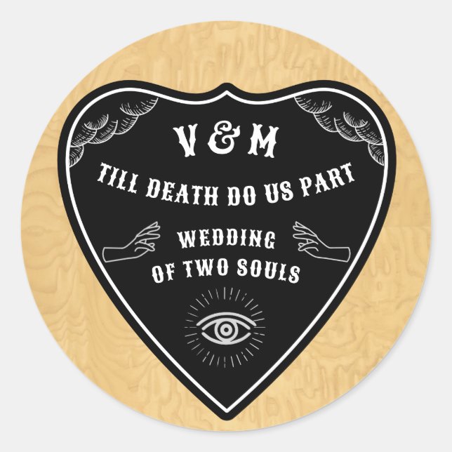 Sticker Rond Carte d'Esprit Mystique gothique Planchette d'Hall (Devant)