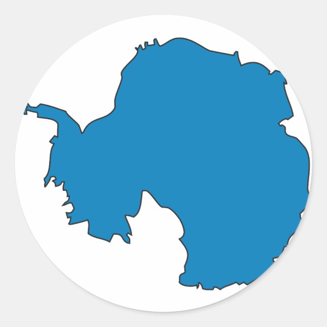 Sticker Rond Carte du drapeau antarctique (Devant)