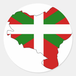 Sticker Rond Carte du drapeau basque