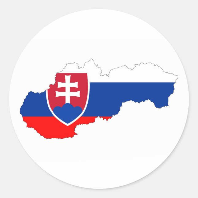 Sticker Rond carte du drapeau de la slovaquie forme silhouette (Devant)