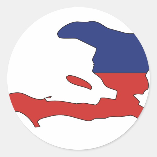 Sticker Rond Carte du drapeau d'Haïti (Devant)