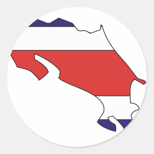 Sticker Rond Carte du drapeau du Costa Rica (Devant)