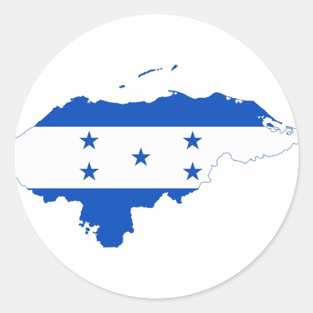 Sticker Rond Carte du drapeau du Honduras HN (Devant)