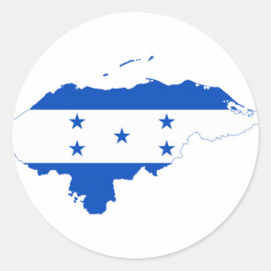 Sticker Rond Carte du drapeau du Honduras HN
