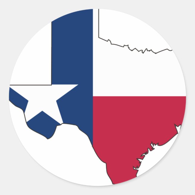 Sticker Rond Carte du drapeau du Texas (Devant)