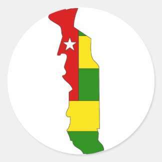 Sticker Rond Carte du drapeau du Togo