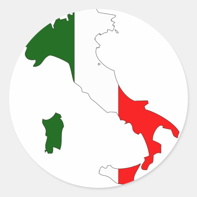 Sticker Rond Carte du drapeau italien (Devant)