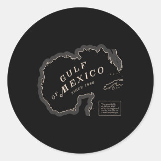 Sticker Rond Carte Du Golfe Du Mexique