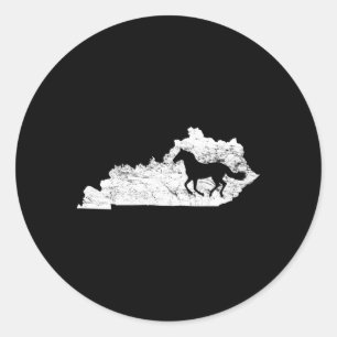 Sticker Rond Carte du Kentucky Cheval Kentucky