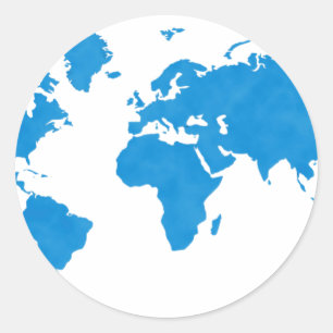 Sticker Rond Carte du monde
