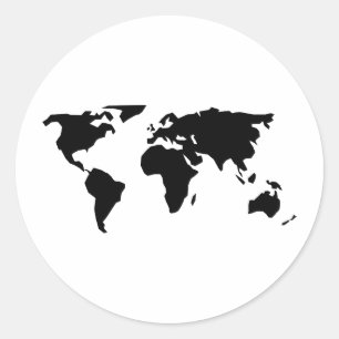 Sticker Rond Carte du monde