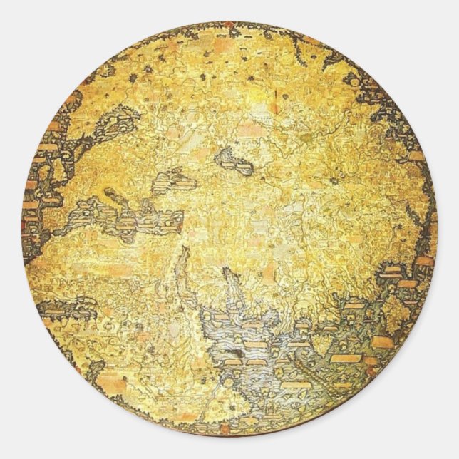 Sticker Rond Carte du monde de Fra Mauro (Devant)