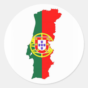 Sticker Rond carte du pays du portugal