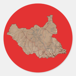 Sticker Rond Carte du Sud-Soudan