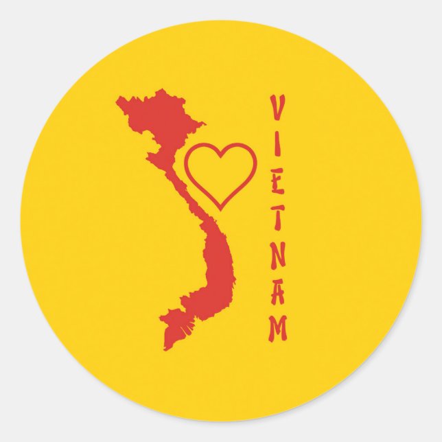 Sticker Rond Carte du Vietnam (Devant)