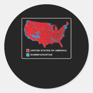 Sticker Rond Carte Électorale 2024 Etats-Unis D'Amérique Dumbfo