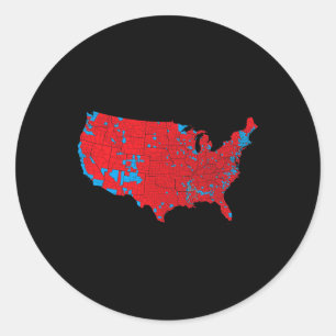 Sticker Rond Carte électorale américaine 2024 Président Trump R