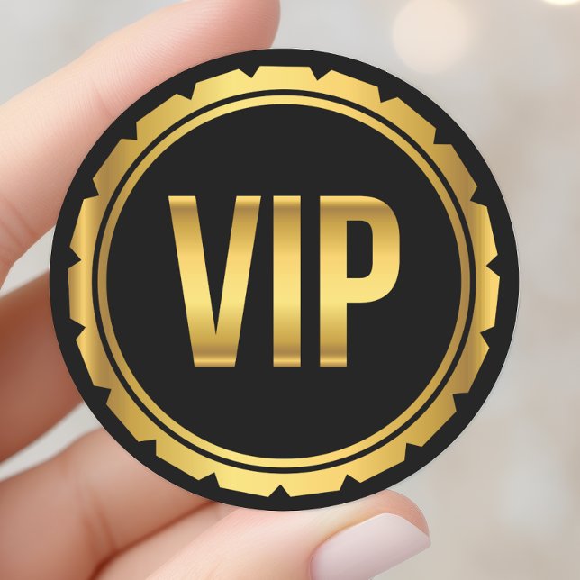 Sticker Rond Carte Gold et Black Circle VIP Party (Créateur téléchargé)