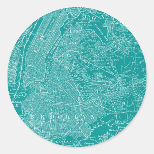 Sticker Rond Carte graphique de New York (Devant)