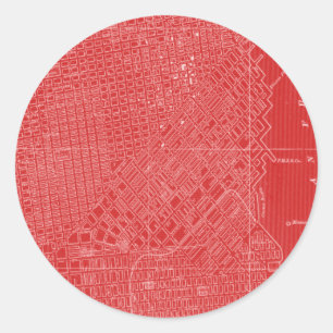 Sticker Rond Carte graphique de San Francisco
