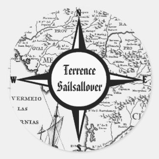 Sticker Rond Carte historique Mexique Californie 1702 bookplate